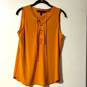 Sleeveless lace up tank